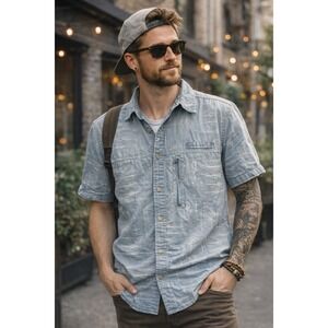 Woolrich Men's Shirt Fishing Vented Gorpcore Knot Sailor Rope M Outdoor Nautical